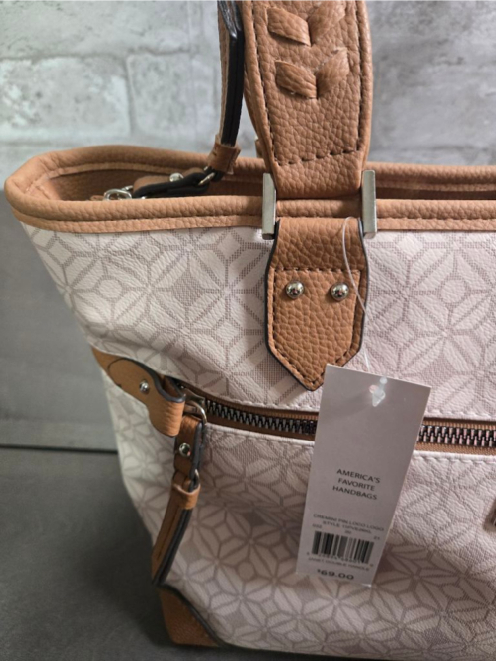 Women's ROSETTI Beige & Brown Logo Print Tote Bag One Size - Picture 2 of 11